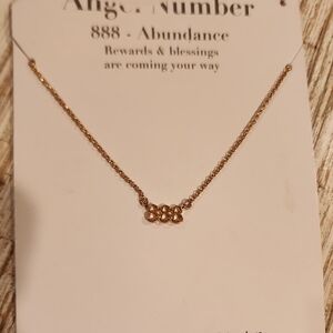 Gold Necklace with Beaded Pendant